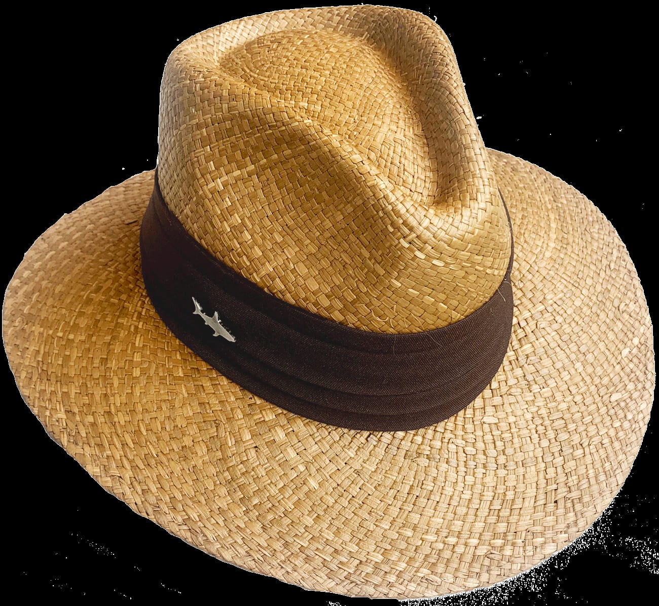 SOMBRERO OSCURO CINTA ANCHA CAFE - imagen 1