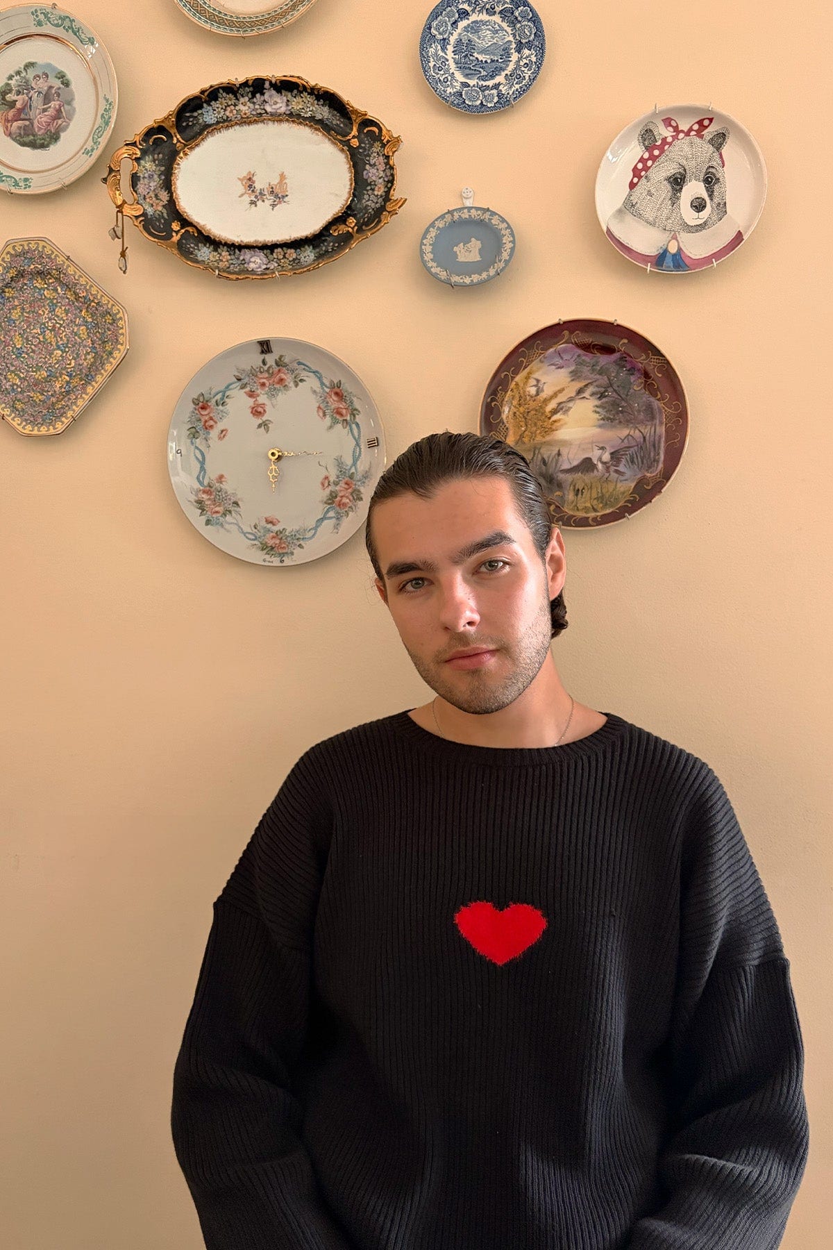 FUZZY HEART SWEATER BLACK - imagen 3