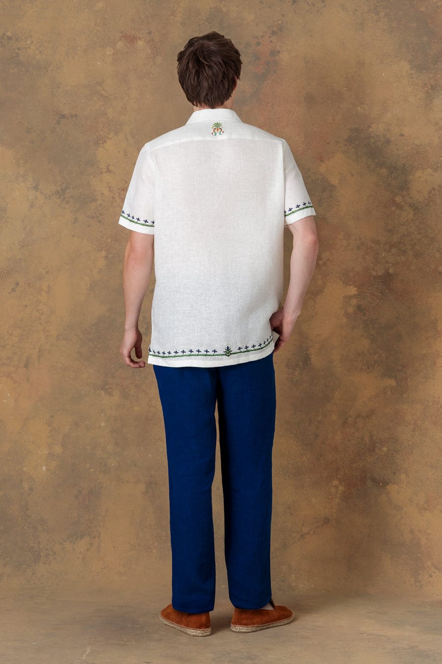 Men's linen shirt bowling acantha white - imagen 2
