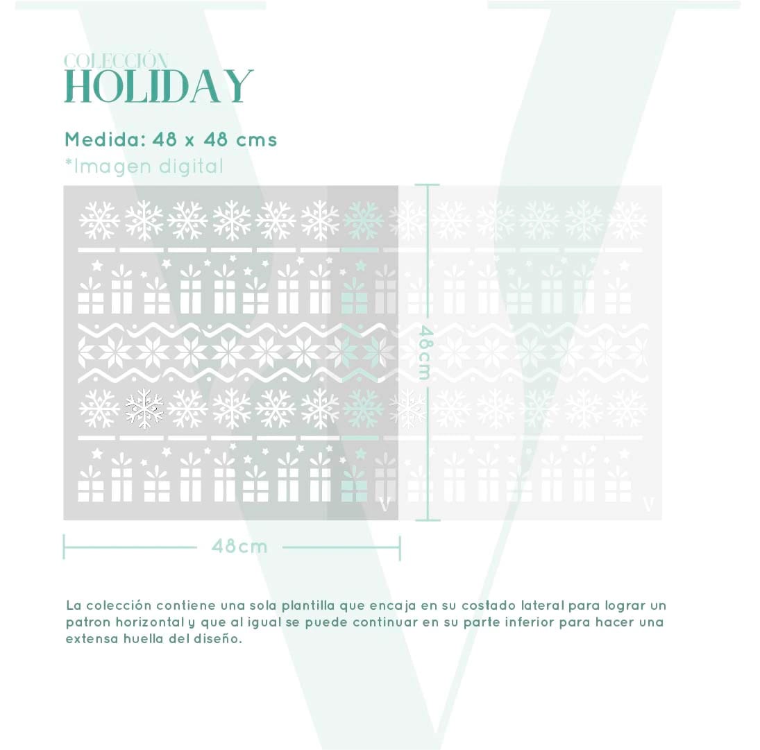 Plantillas para pintar, Vamarú Stencils, Colección Holiday 48x48cm, 1und - imagen 2
