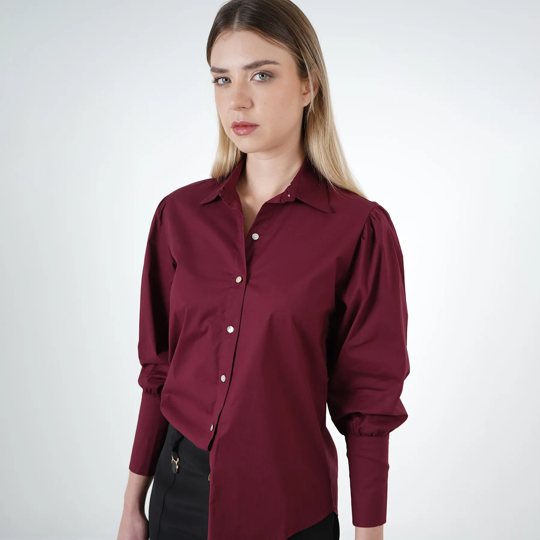 Camisa Cuello Camisero Manga Larga - imagen 1
