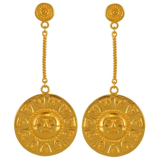 Arete largo pectoral de trece caras Nariño - imagen 1