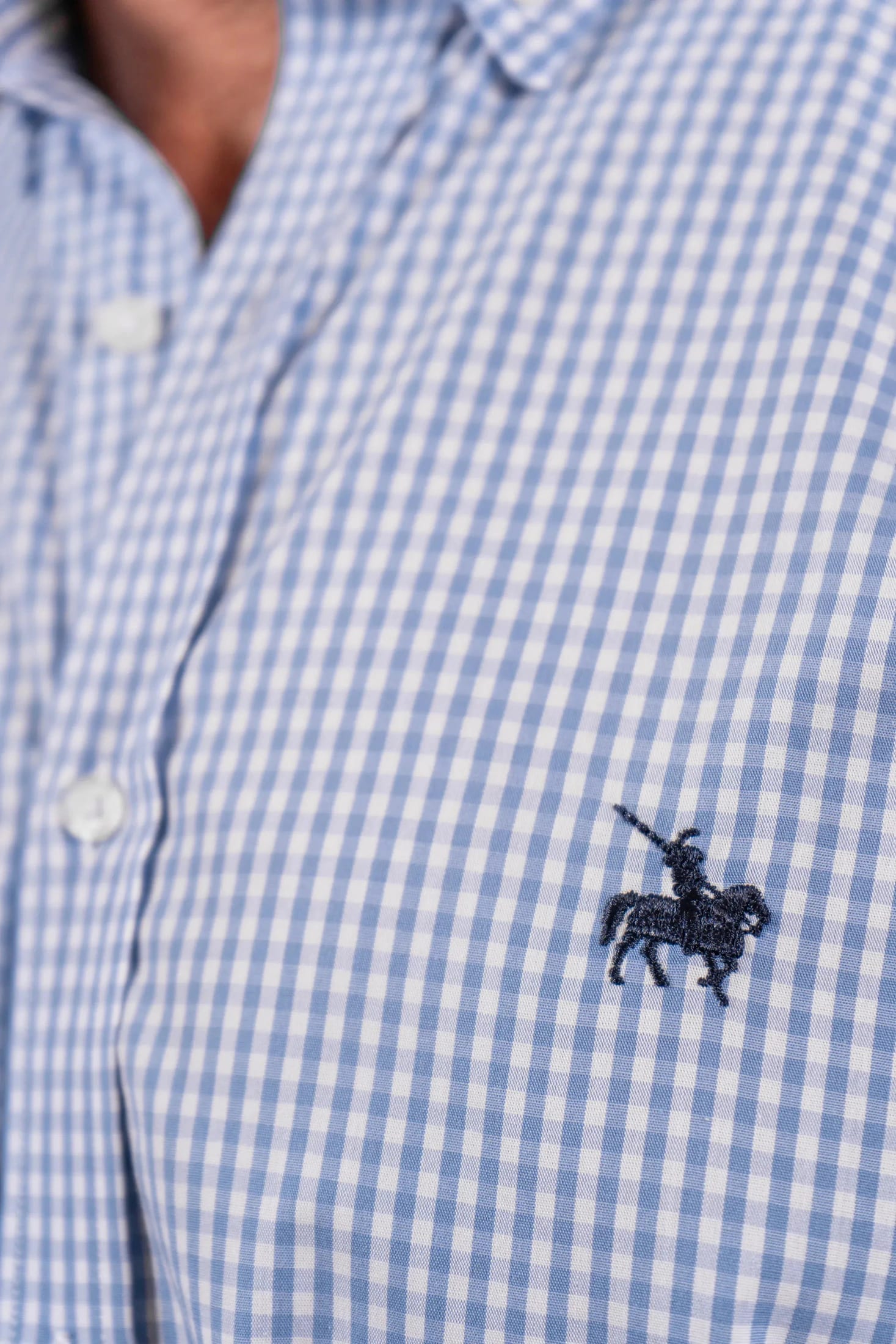 Camisa cuadros Hombre Azul Claro - imagen 2