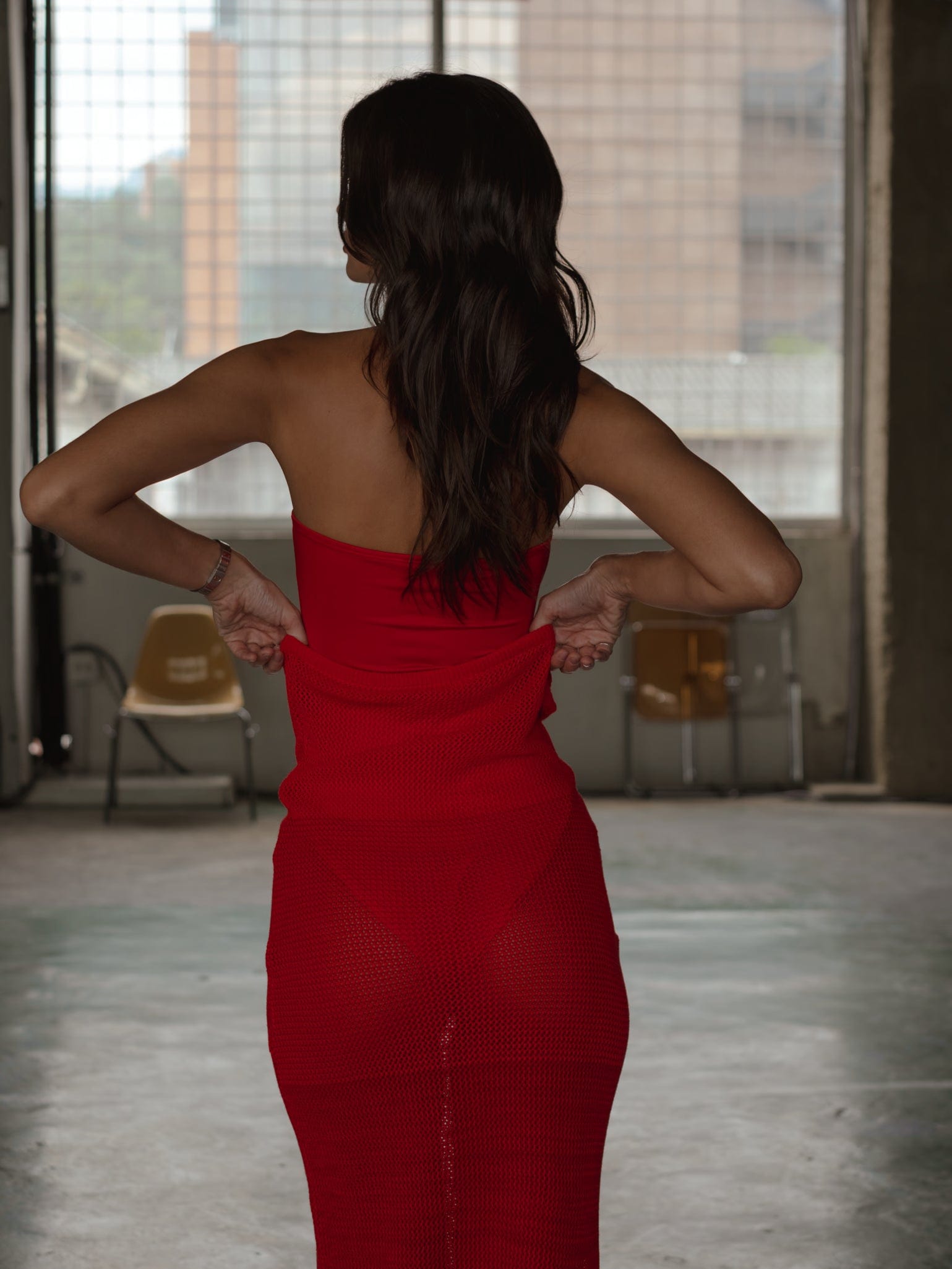 STRAPLESS BODYSUIT KNIT DRESS - ROBUST RED - imagen 10