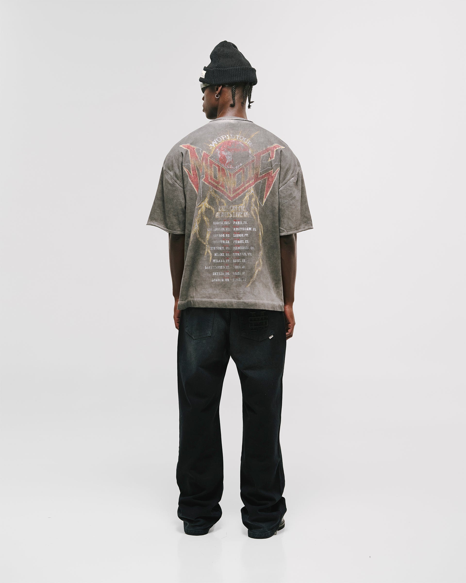 Camiseta Boxy Fit World Tour - Gris Desgastado (Exclusiva) - imagen 7