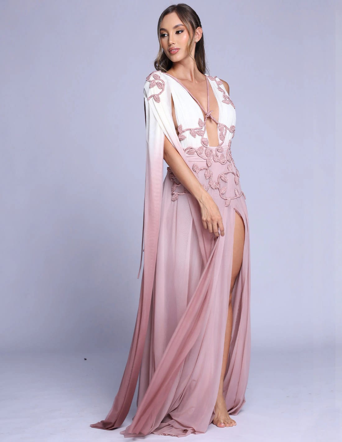 Vestido Copernico Marfil + Coral Blush - imagen 3