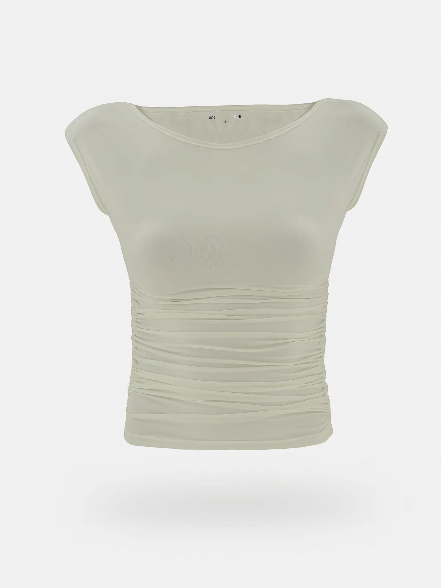 SPORTY RUCHED TEE - SOFT WHITE - imagen 4