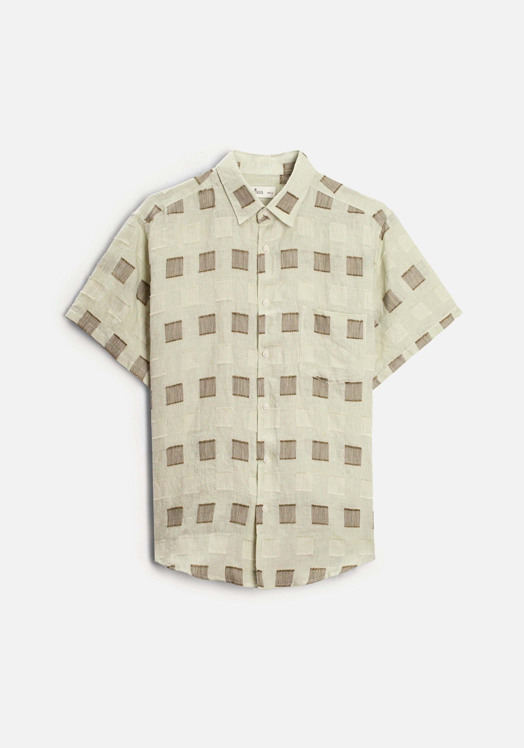 Camisa Lino Harlem Bordado Verde Claro - imagen 2