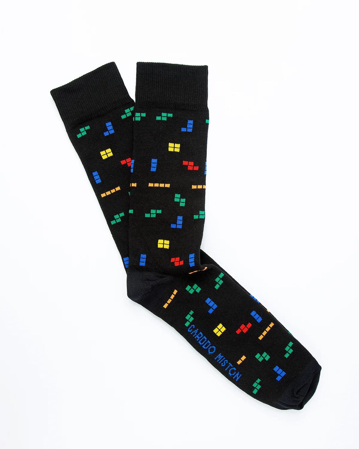 Medias Algodón Estampado Tetris - Fondo Negro - imagen 1