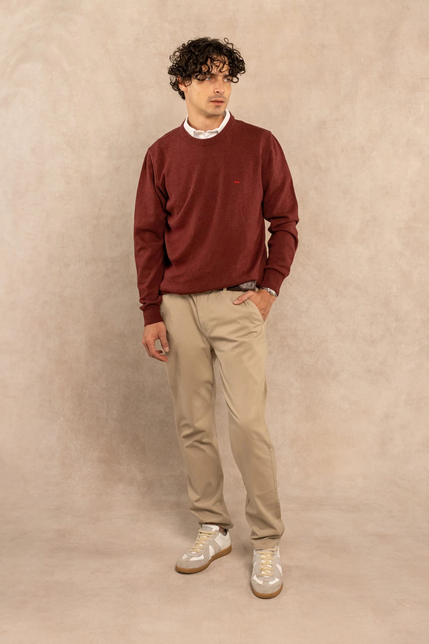 Sueter Algodon Peinado Cuello Redondo Vintage Wine - imagen 2