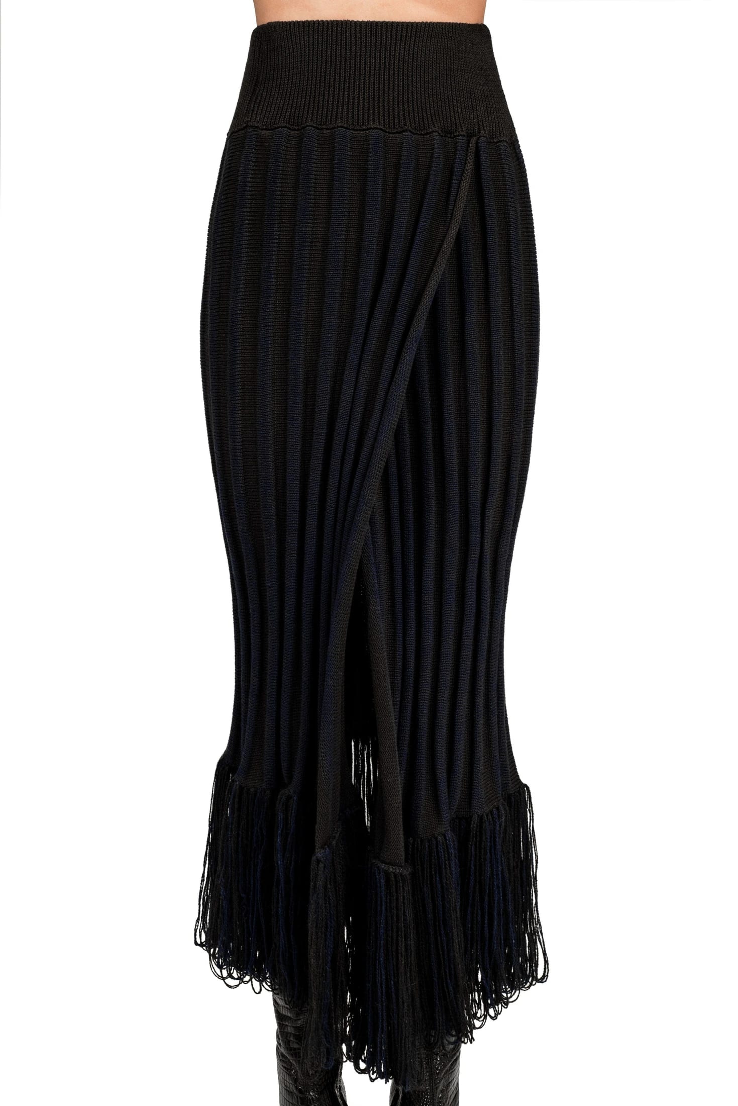 TWO TONE KNITTED RIBBED SKIRT - imagen 1
