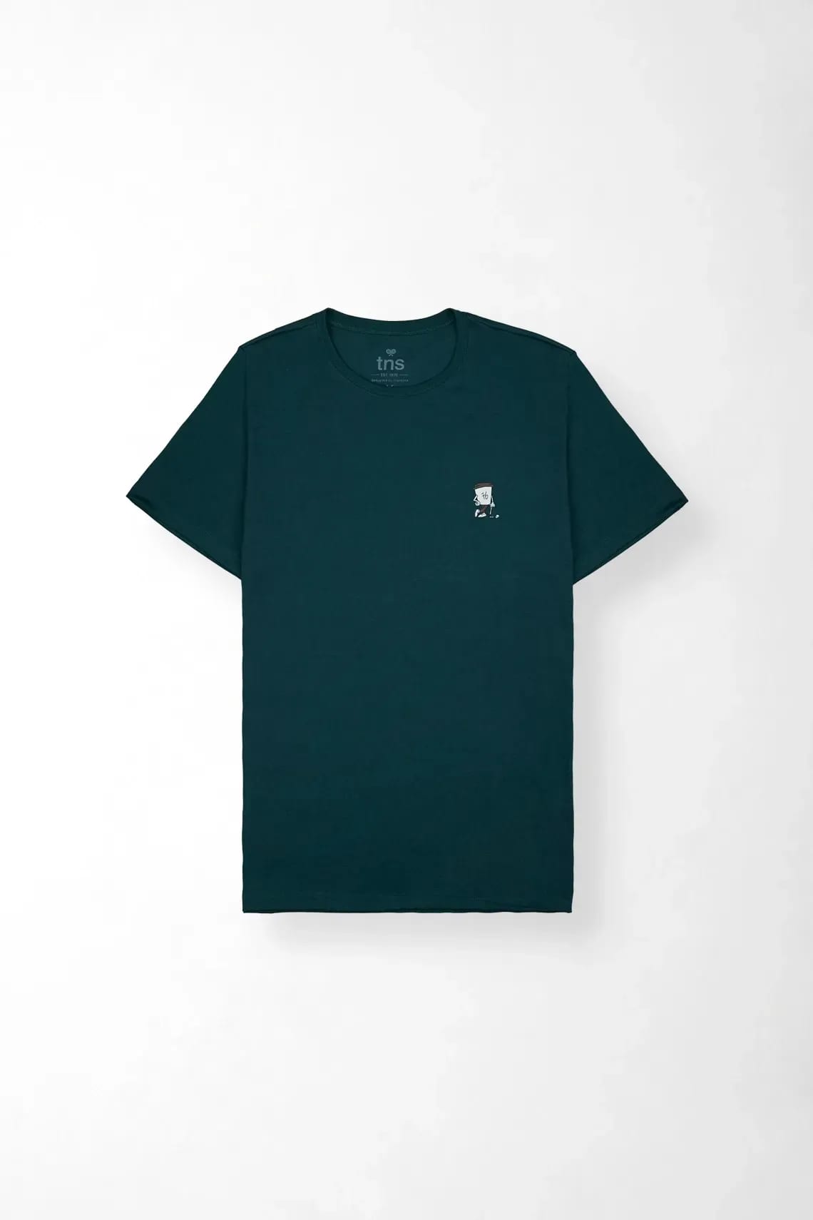Camiseta gráfica regular fit con mini gráfico al pecho de algodón verde petróleo para hombre - imagen 2