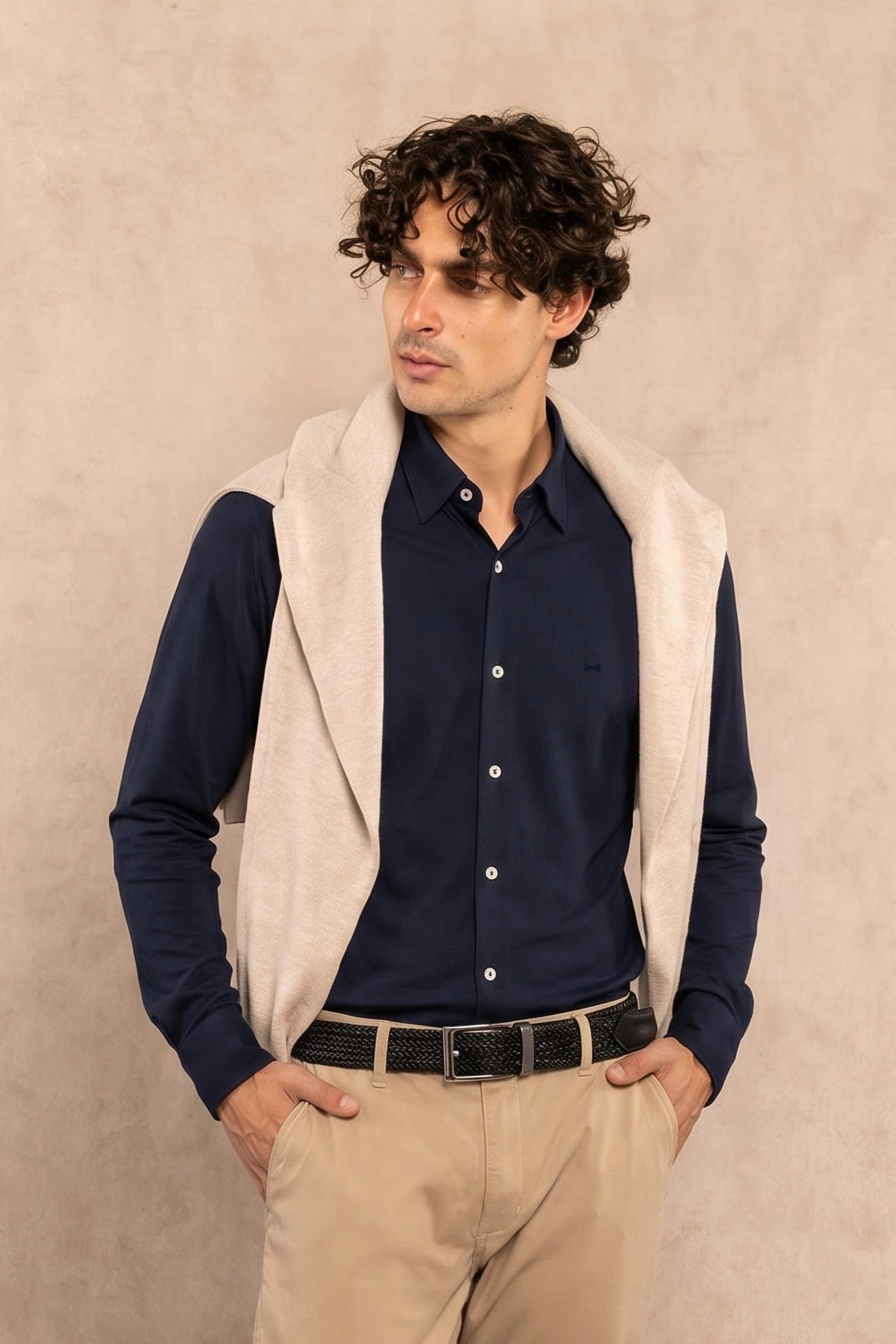 Camisa Performance Oxford Azul Oscuro - imagen 1