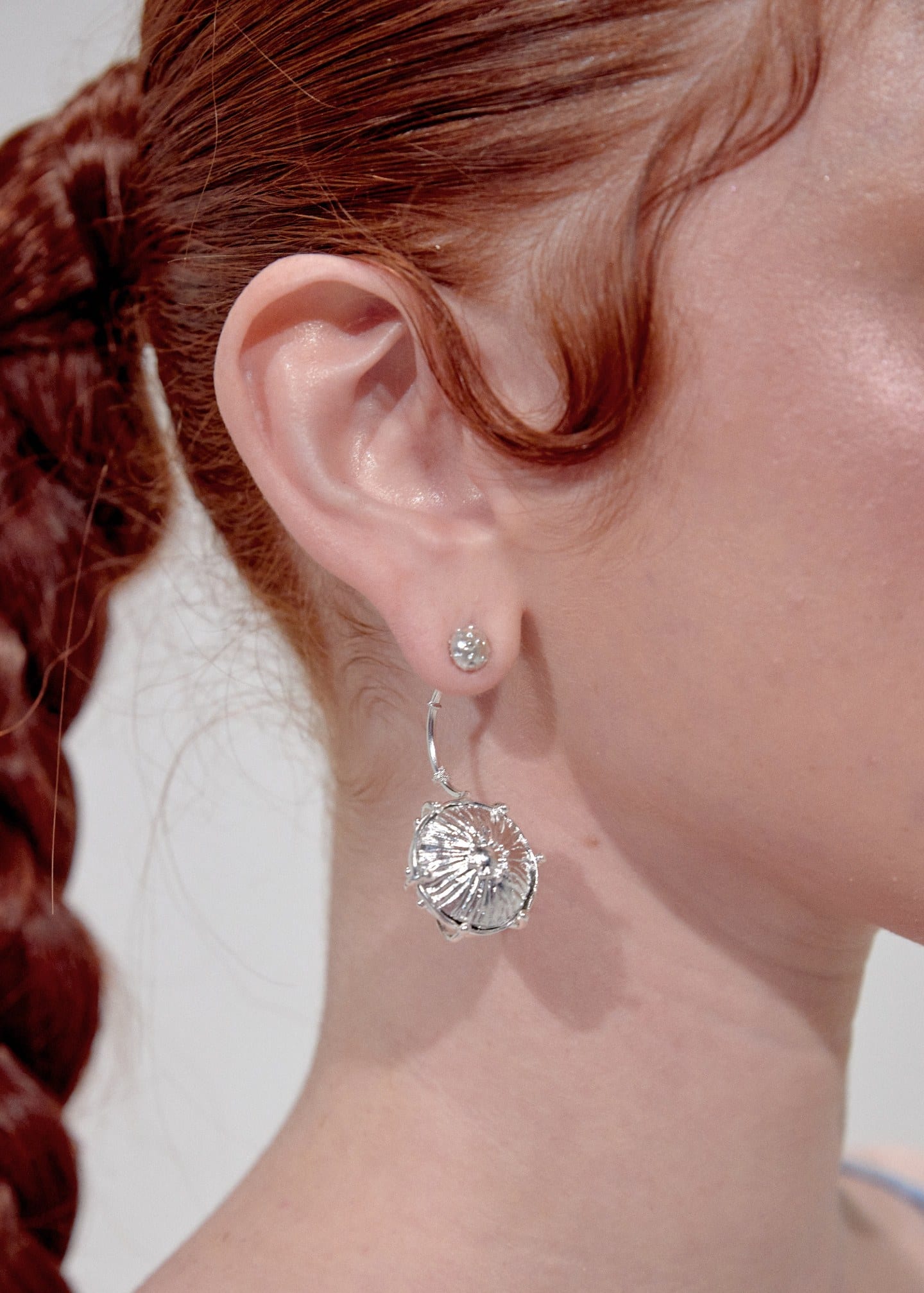 Aretes maxi sombrerito plata - imagen 2