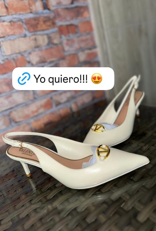 TACONES VALENTINO ENCHAPE DORADO - imagen 2