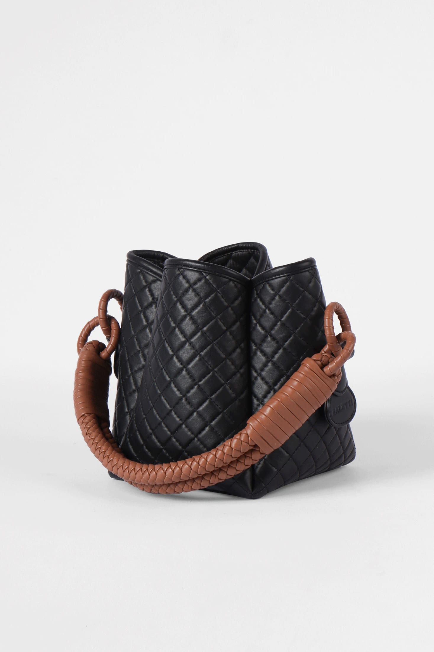 Tulip Mini Bucket Bag, Black & Brandy - imagen 2