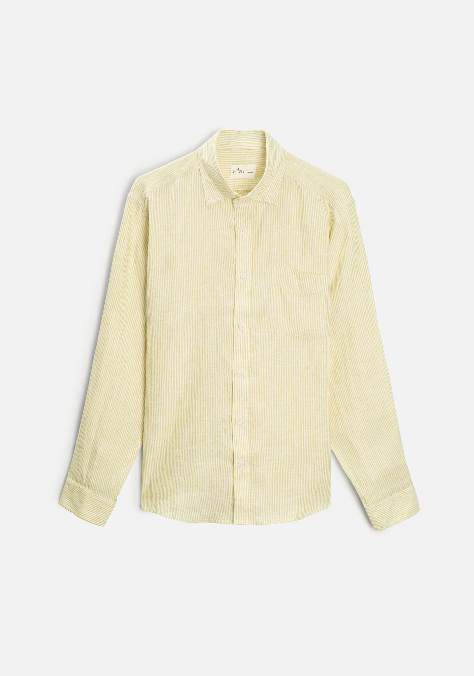 Camisa H CBD Lino Rayas Verde Med - Blanco - imagen 1