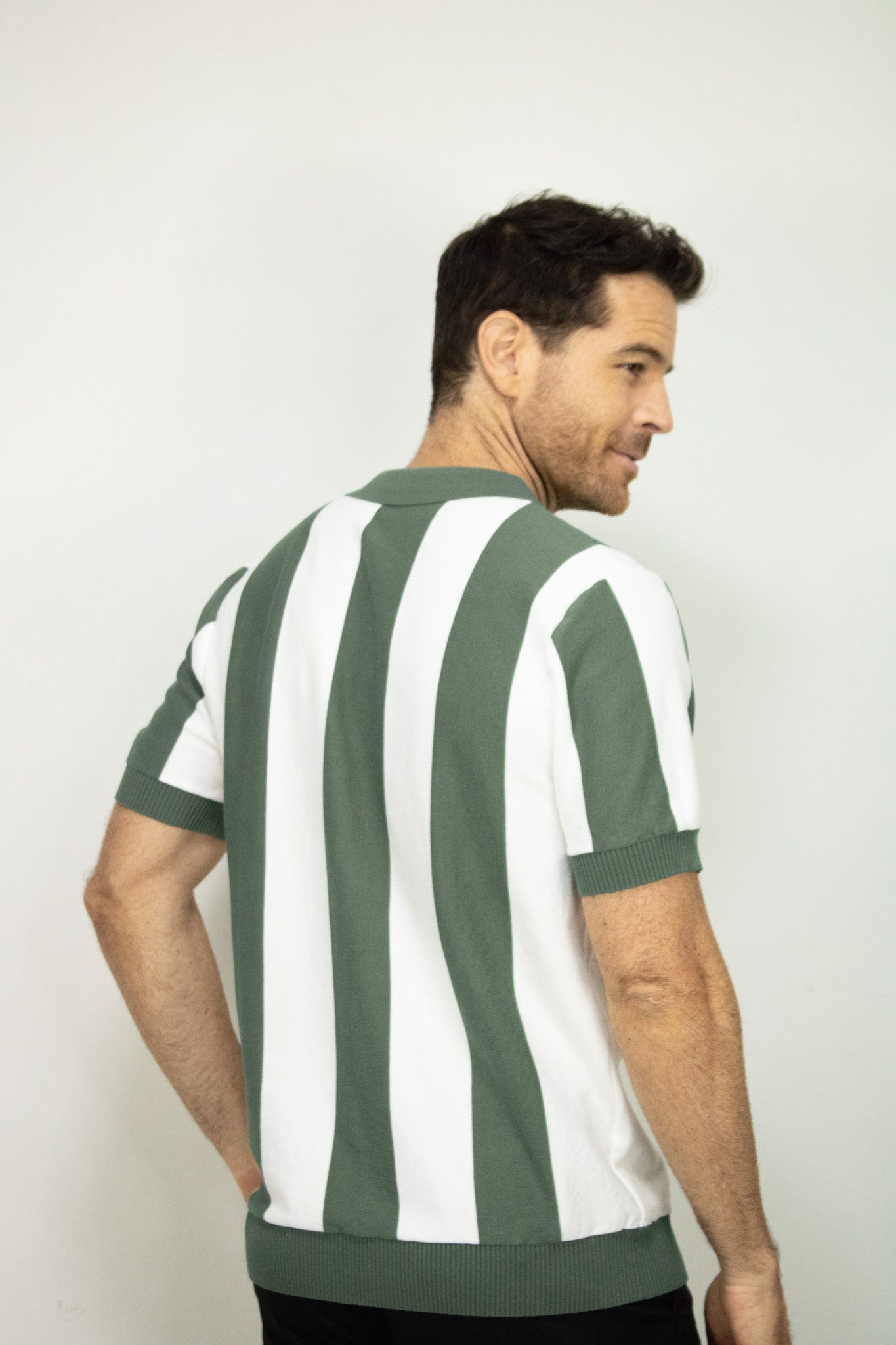 POLO TEJIDA RAYAS VERDE PARA HOMBRE - imagen 3