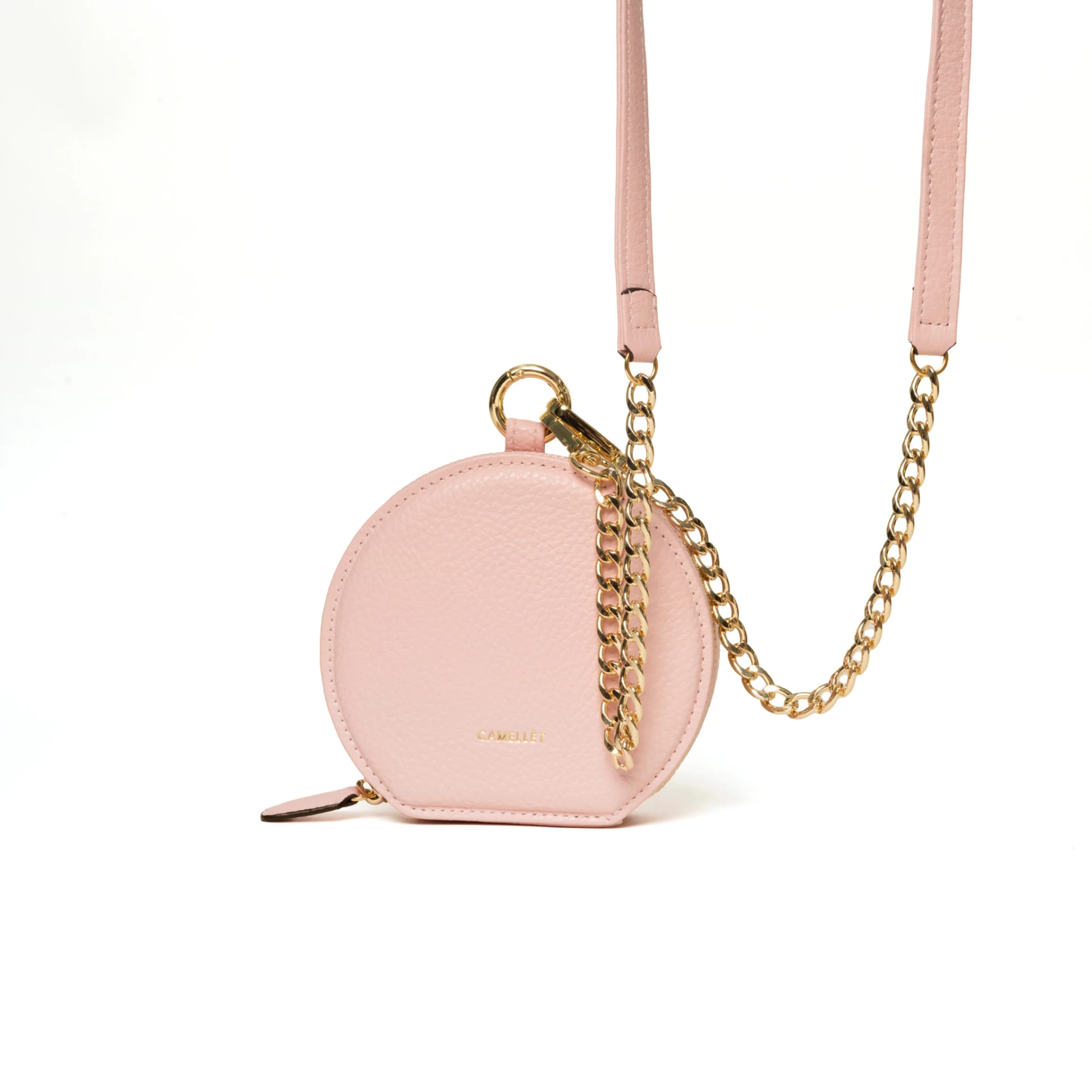 SCOOP LARGE rosado pastel con Strap dorado - imagen 1