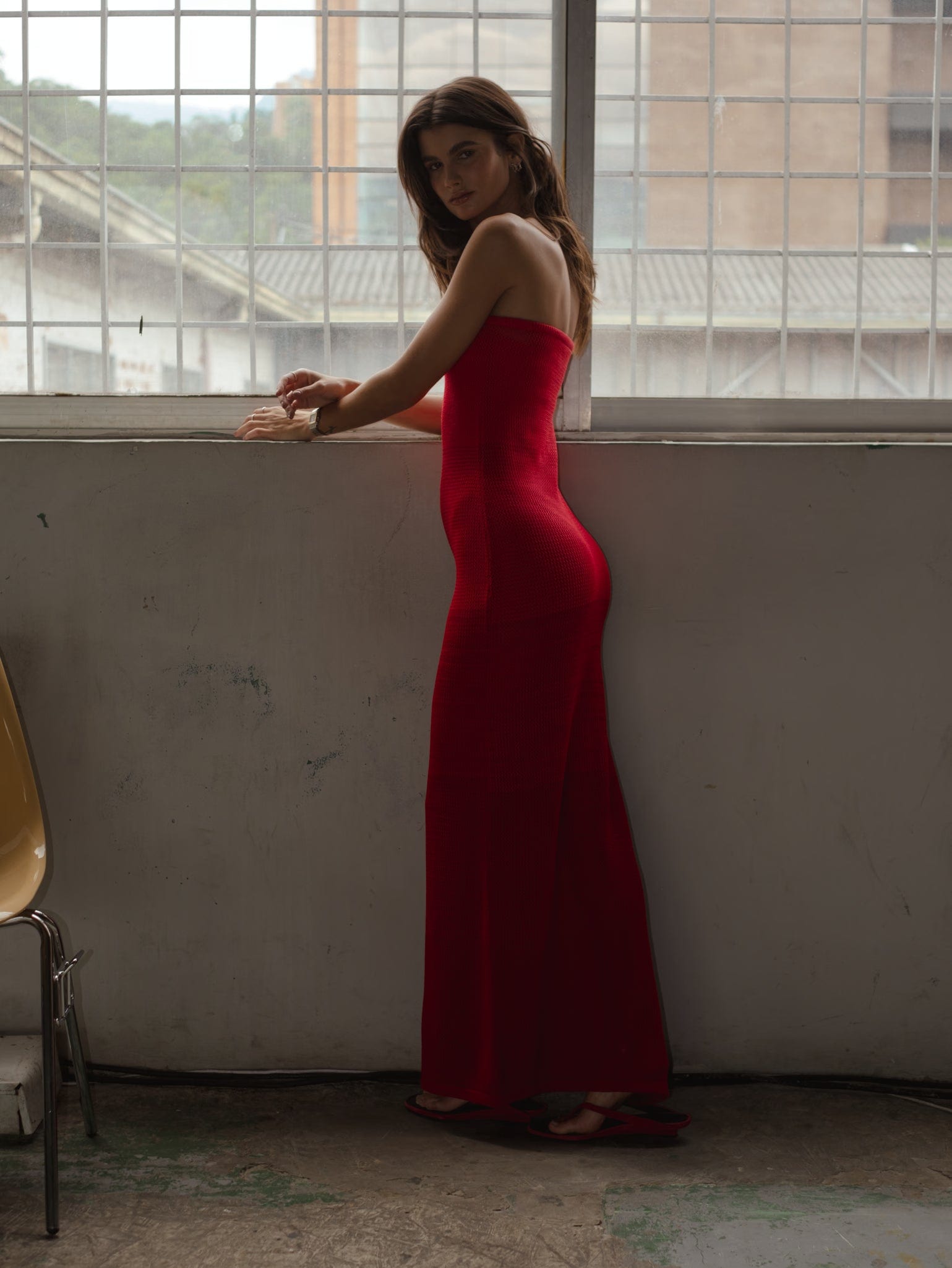 STRAPLESS BODYSUIT KNIT DRESS - ROBUST RED - imagen 11
