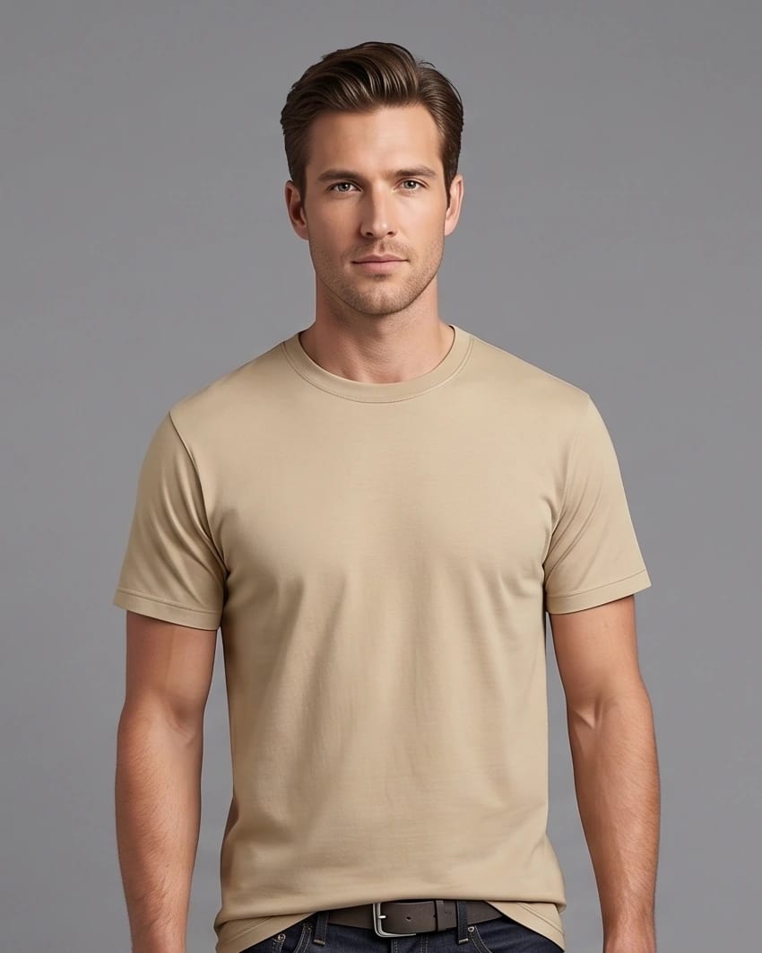 Camiseta Basica Premium Cotton Beige - imagen 1