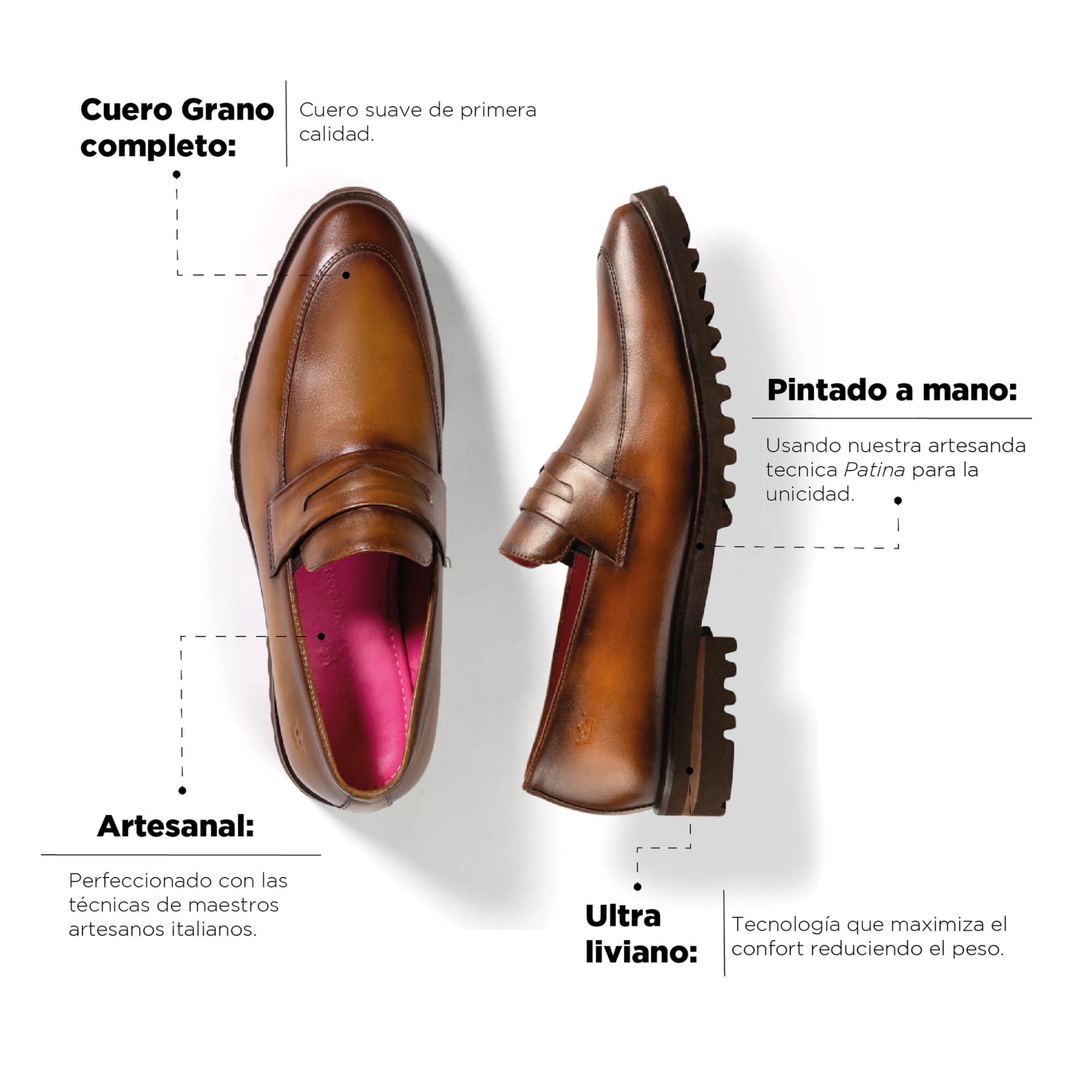 Mocasín Alessandro Caramelo Suela Ultraliviana - imagen 3