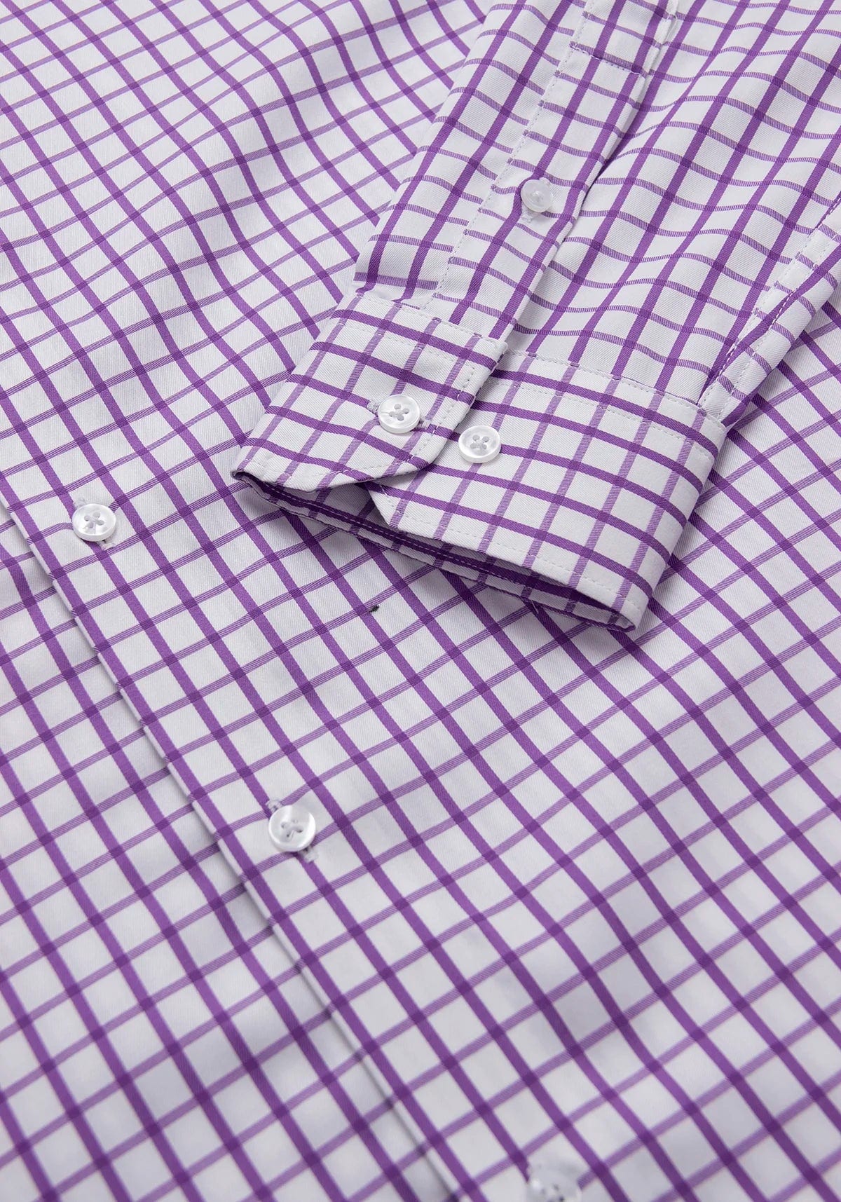 Camisa Sarga Cuadro Ventana Algodón Lila - imagen 3