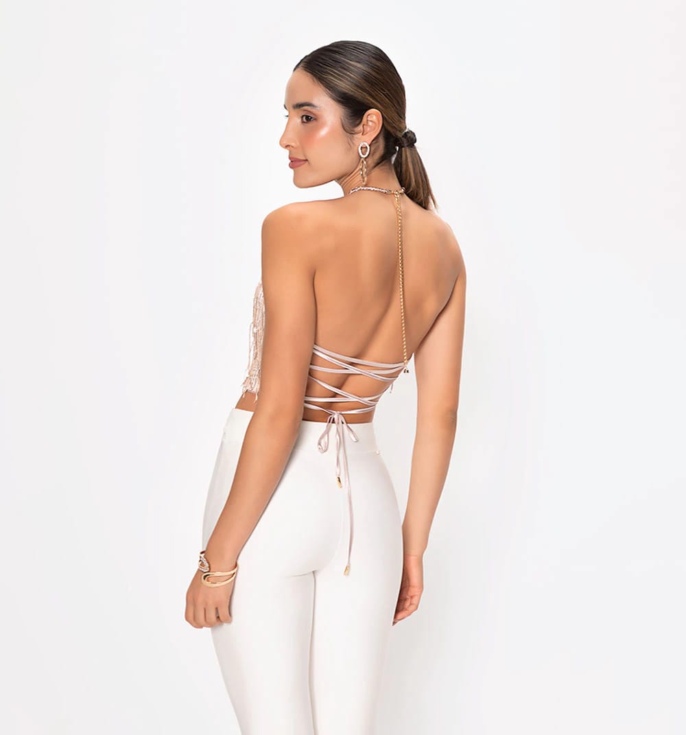 Blusa crop con espalda descubierta y tir - imagen 4