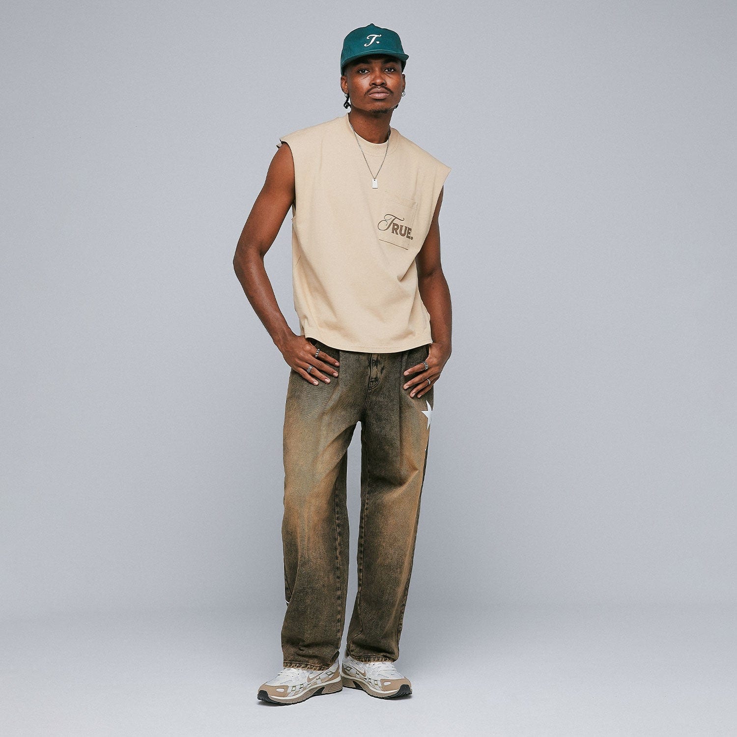Lounge Printed Denim Pants - Brown - imagen 3