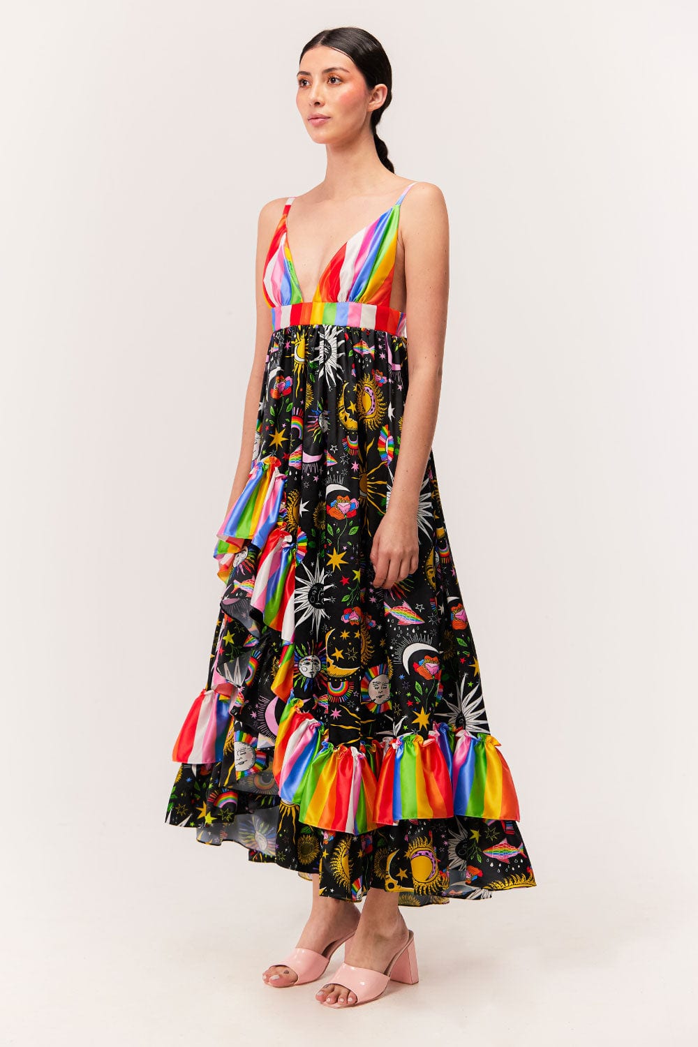 Vestido Merengue / Estampado Madre Luna, Padre Sol Negro - imagen 8