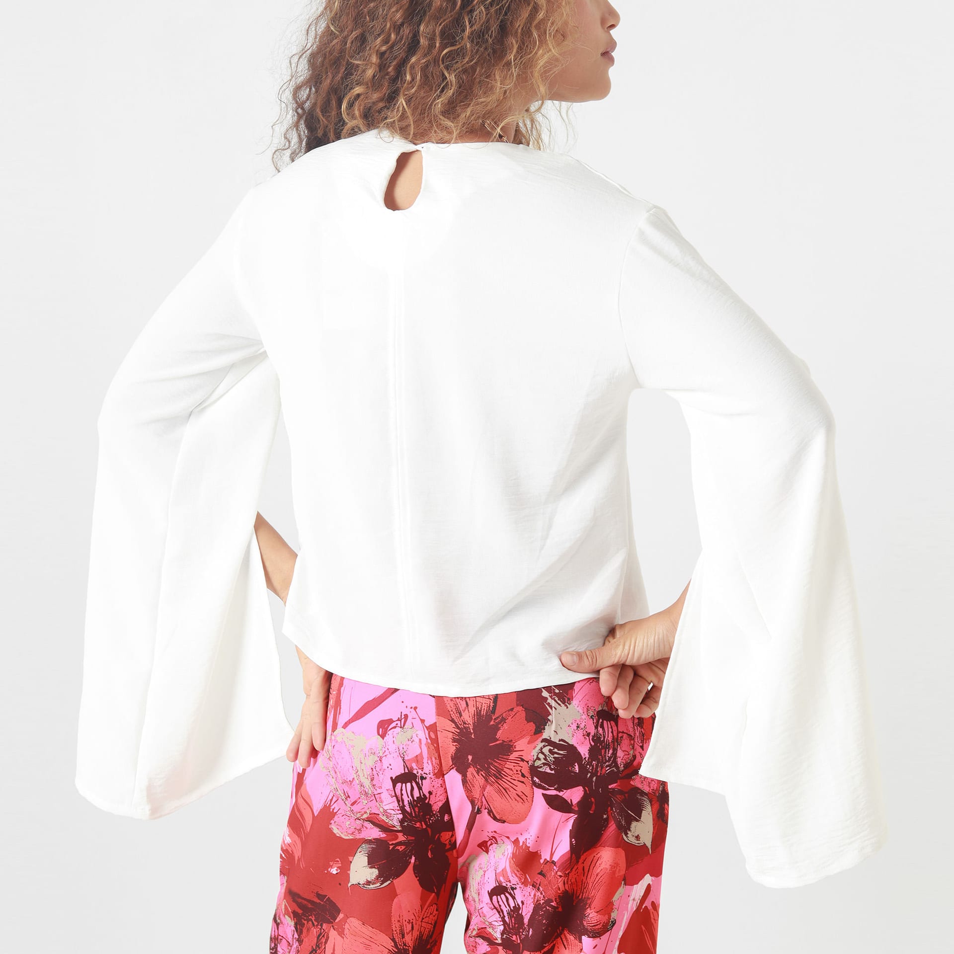 Blusa Cuello Redondo Manga Abierta - imagen 3