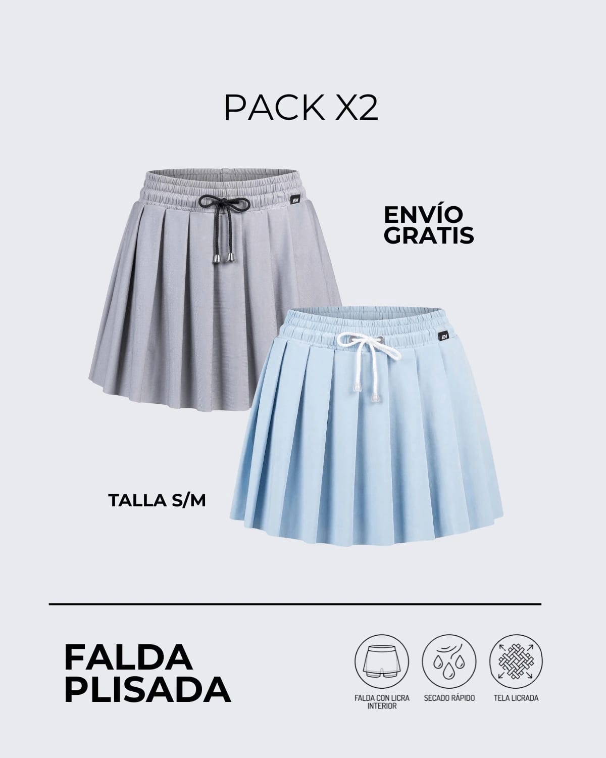 Pack X2 Falda Plisada┃KAYBU REF.02315 - imagen 3