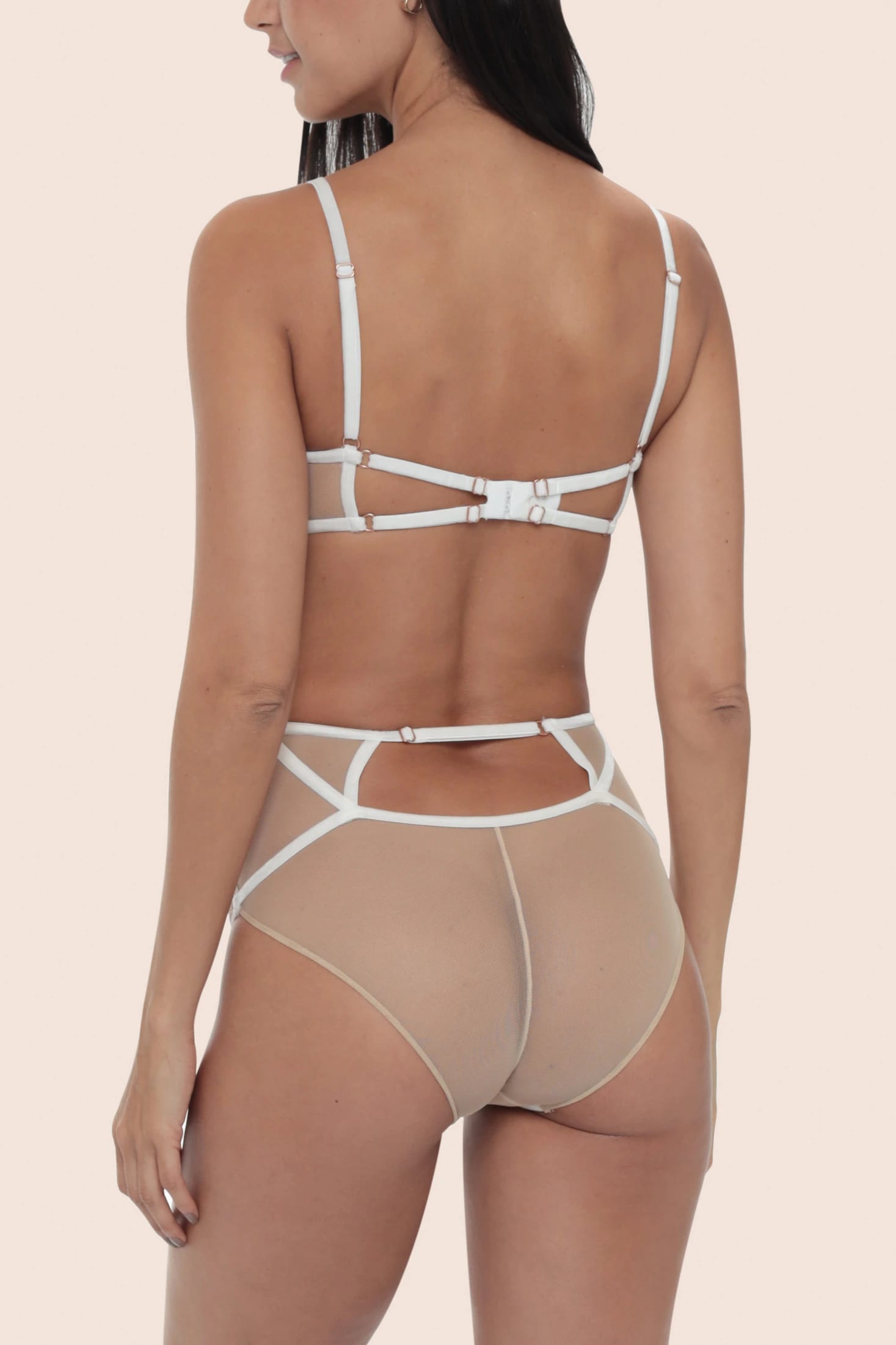 BODY ELLIPSE SEXY SIN ARO CON TIRAS AL FRENTE DELUXE CRUDO - imagen 3