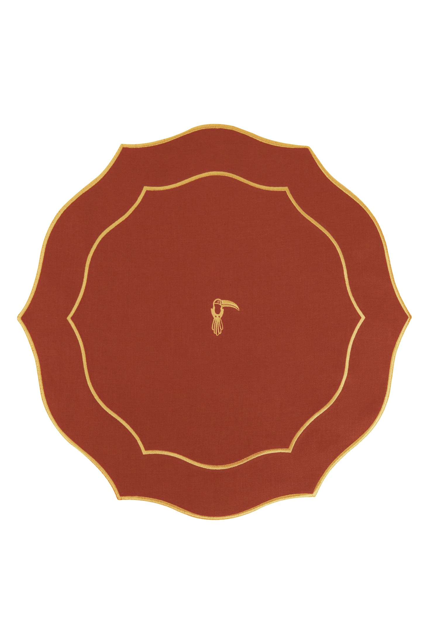 JDD Tucan Linen Placemat / Salmon - Yellow - imagen 1