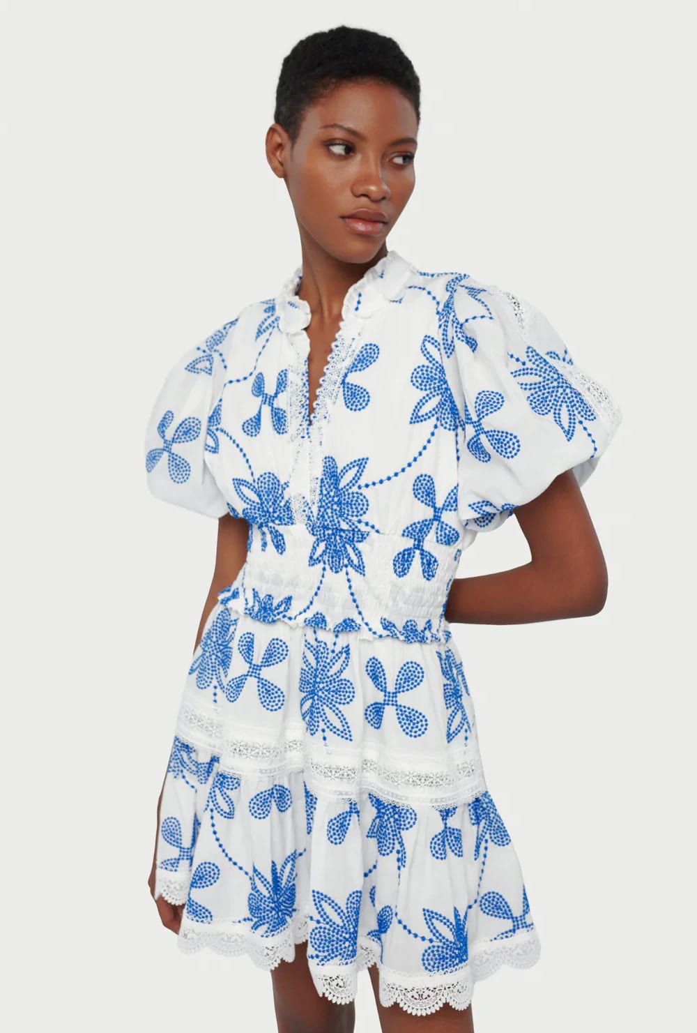 PAULINE MINI DRESS WHITE/BLUE - imagen 1