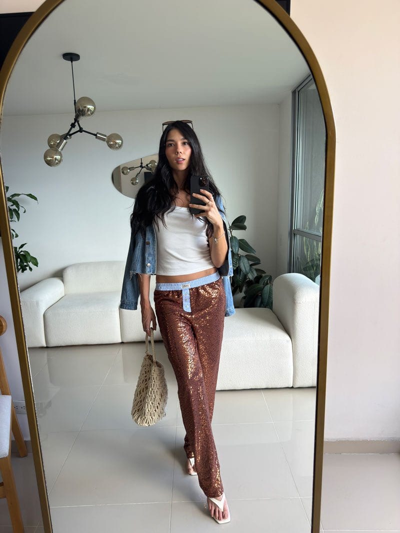 Pantalón lentejuelas Stardust + Tank Top Curvo - imagen 6