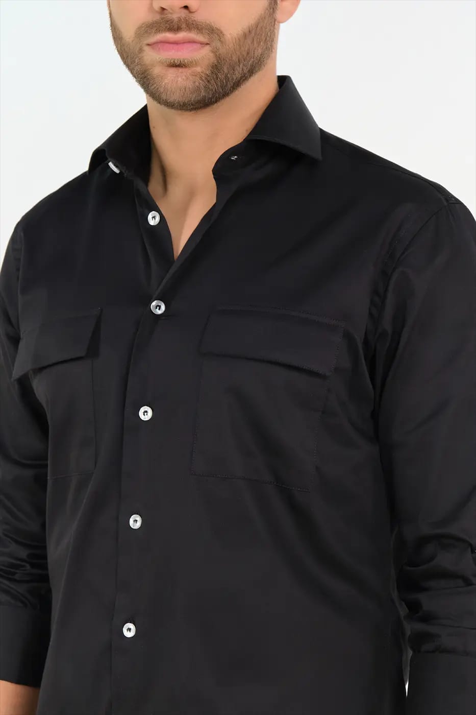 Camisa Slim Fit 100% Algodón Negro - imagen 2