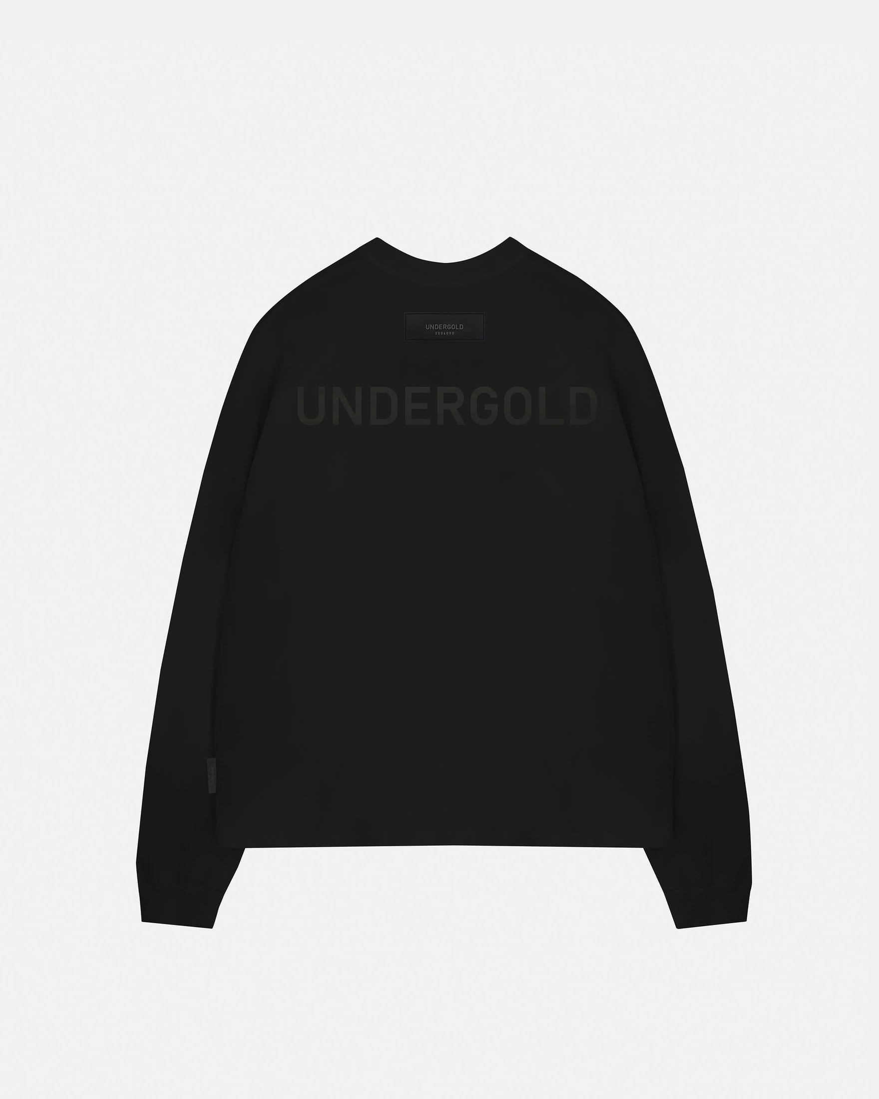 Line Logo Long Sleeve Boxy Fit Tshirt Black - imagen 1