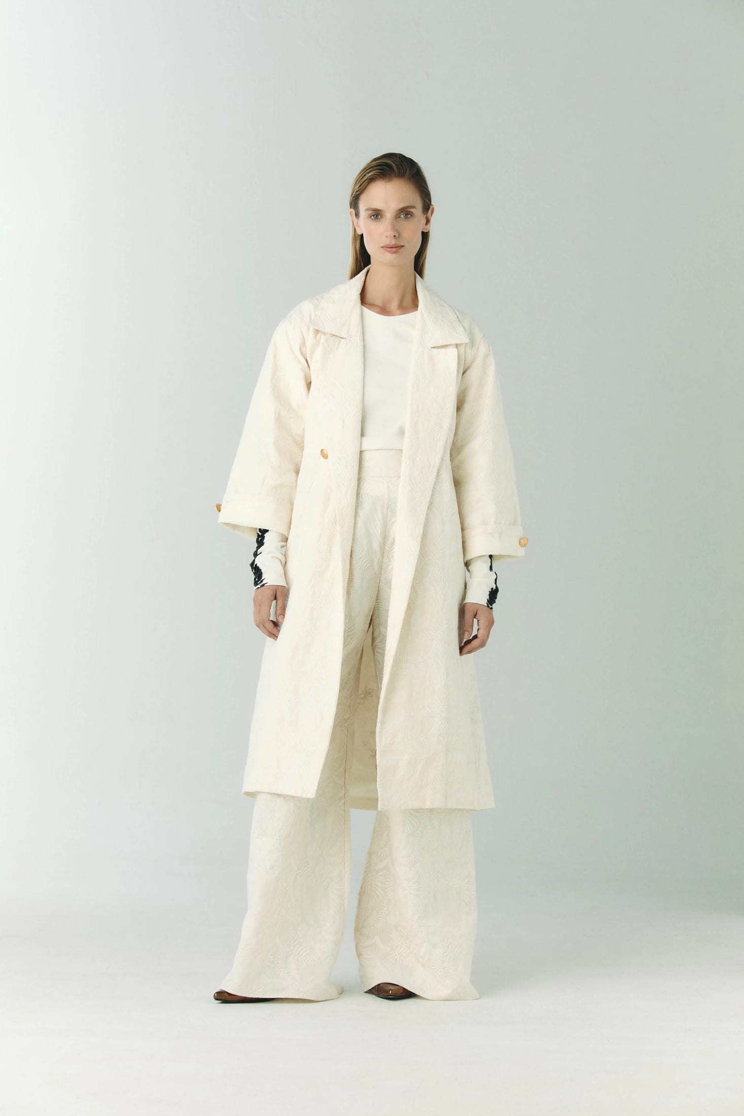 Fiol Canvas Embroidered Pants / Ecru - imagen 3