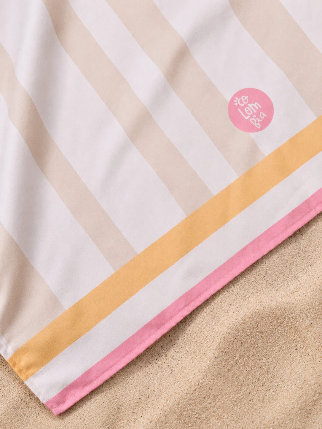 Toalla Estampada Rayas Beige - imagen 3