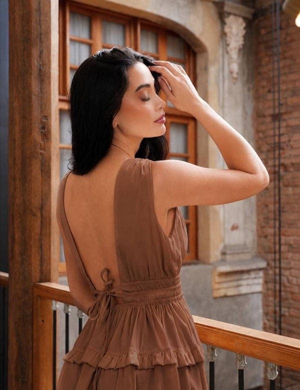 Vestido Carmenza Cafe - imagen 2