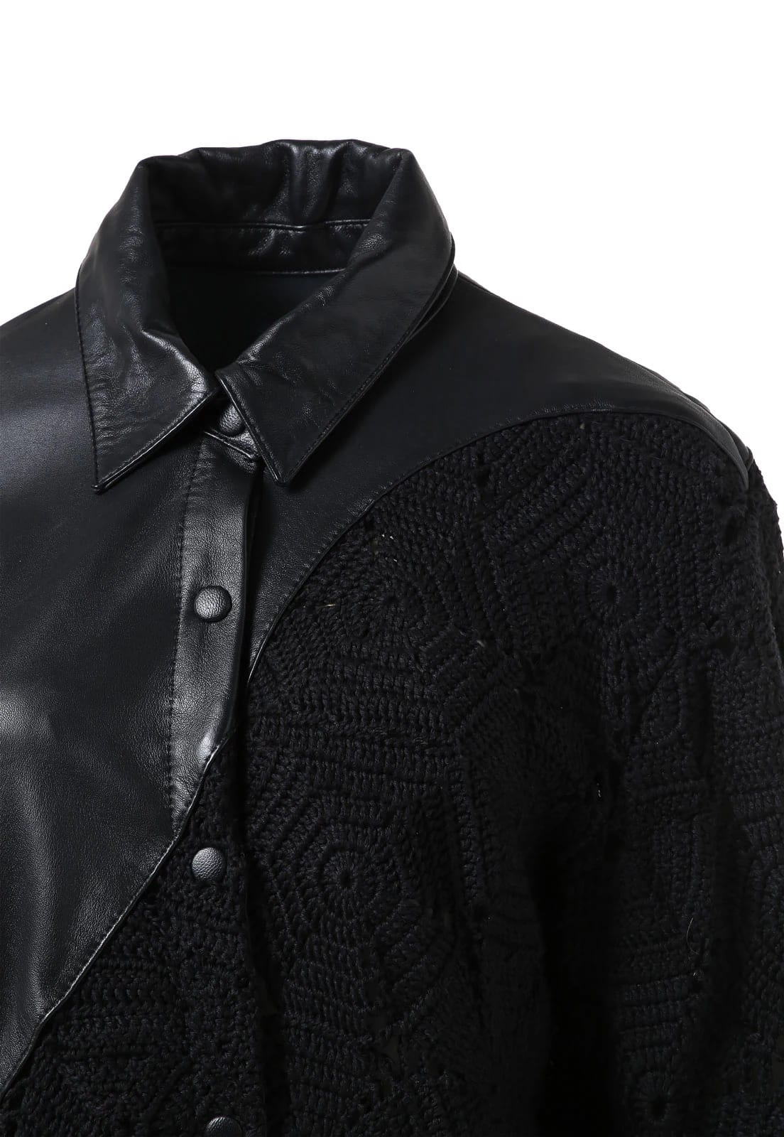 WAVY CROCHET LEATHER SHIRT DRESS - imagen 6