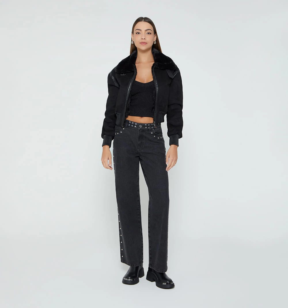 Chaqueta bomber con pelo interno - imagen 1