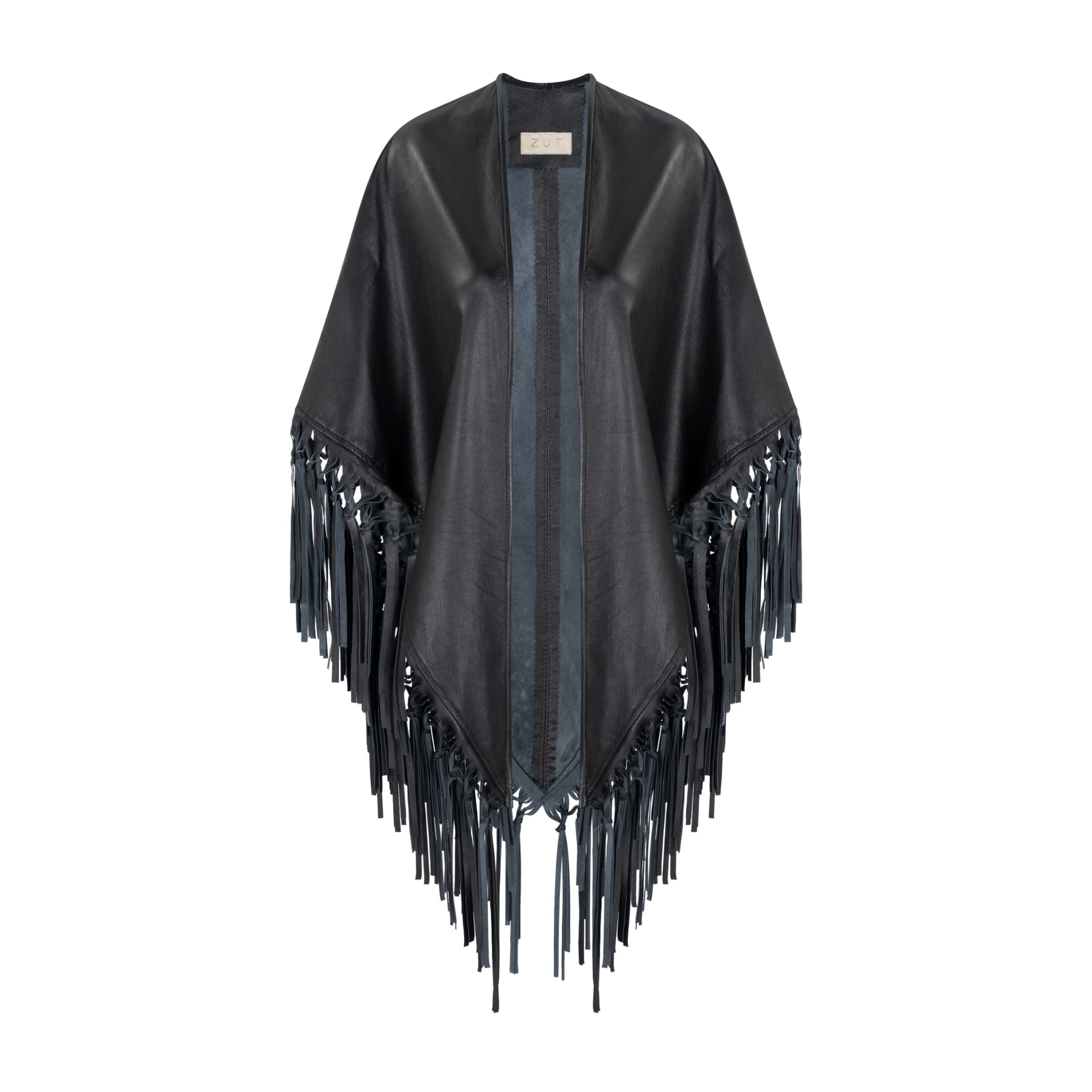 CECILIA SHAWL WITH FRINGES AND KNOTS - imagen 1