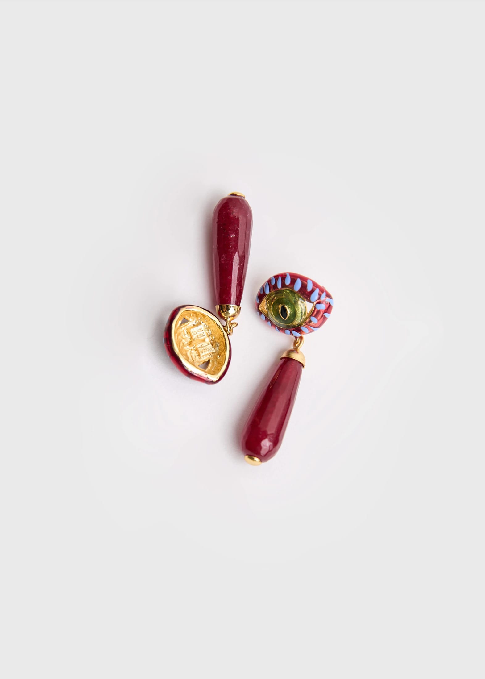 Aretes Cat Drop Burgundy - imagen 1