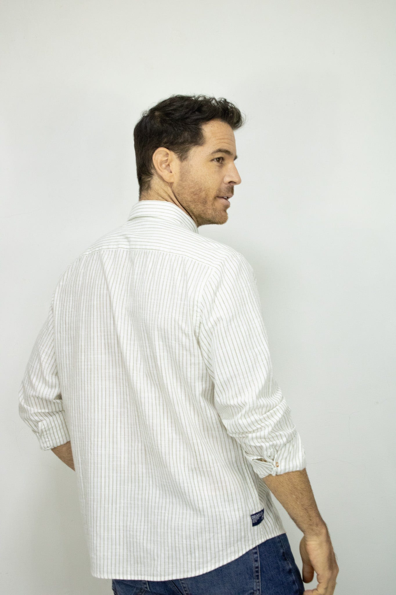 CAMISA MANGA LARGA RAYAS EN ALGODON PARA HOMBRE - imagen 3