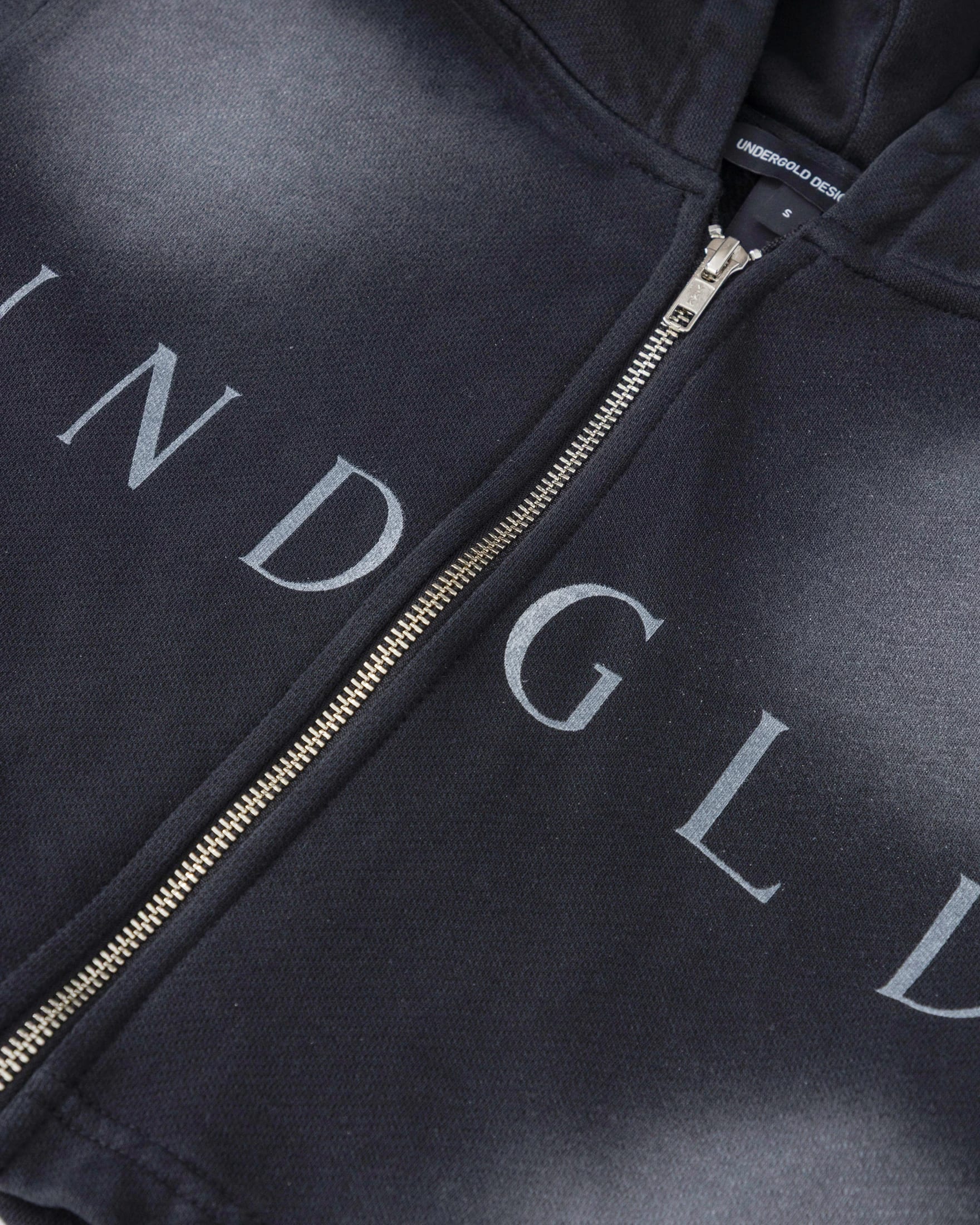 Eternal UNDGLD Slim Fit Zip Up Cropped Hoodie Smoky Black - imagen 4