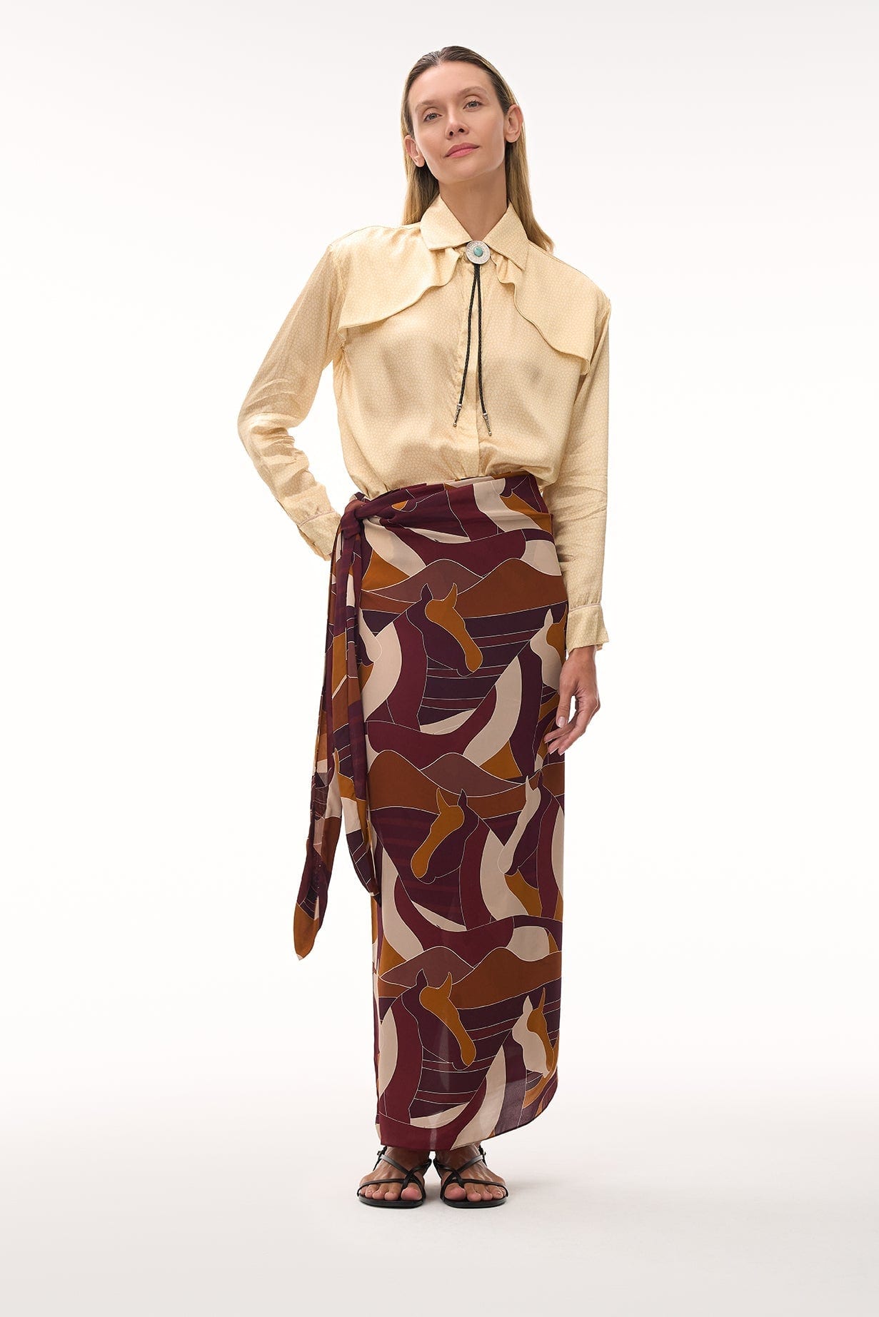 Andalucía Satin Silk Shirt / Butter Reptile - imagen 2