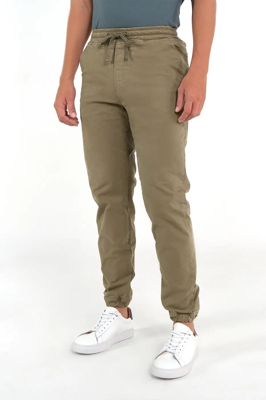 Pantalón Jogger Slim Fit Mezcla Algodón Verde Grafito - imagen 1