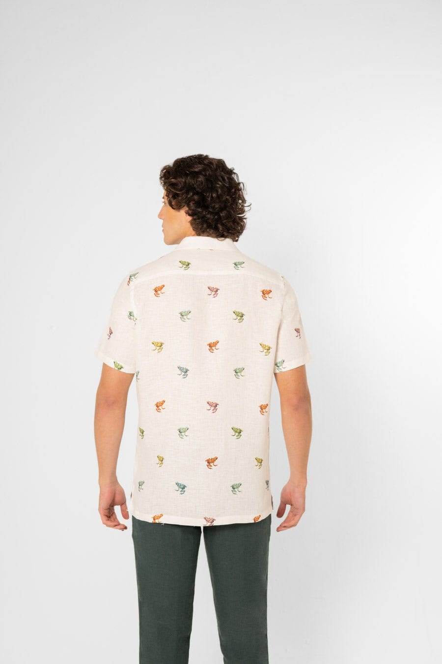 Men's linen shirt frog - imagen 3